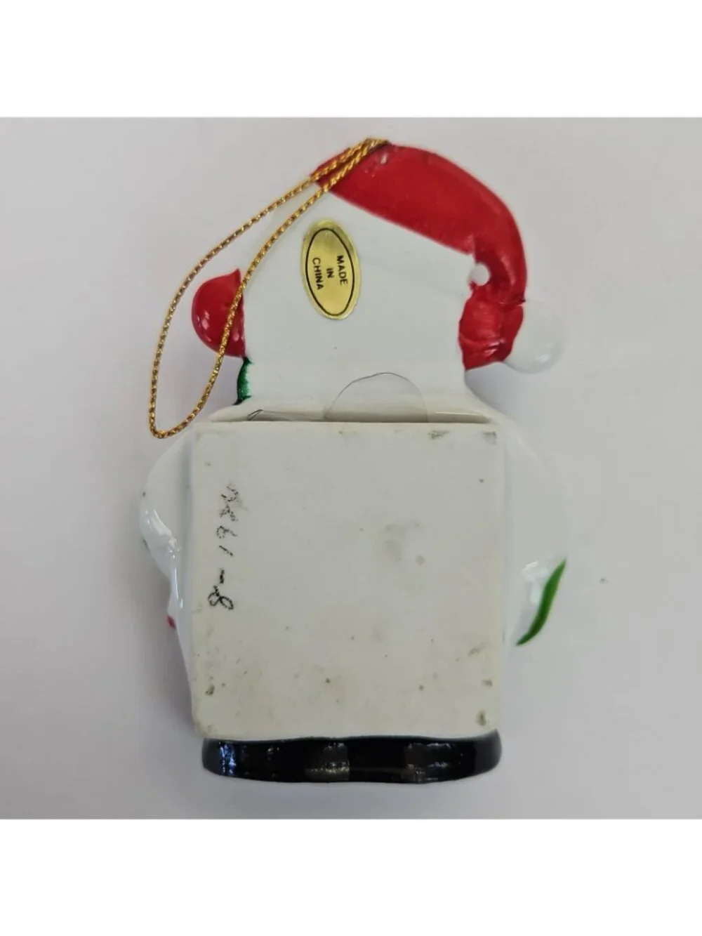 Vintage Ceramic Snowman Photo Frame Ornament Gift Christmas Small Oval Picture
